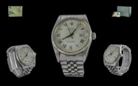 Rolex Oyster Perpetual Datejust Gents Stainless Steel Chronometer Automatic Wrist Watch, model no.