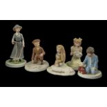 Collection of Wedgwood Figures, Childhood Memories including 'Girl Skipping', 'Boy with Train', '