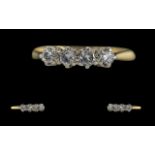 Ladies - Pleasing 18ct Gold 4 Stone Diamond Set Ring. Marked 18ct to Interior of Shank. The Four Old