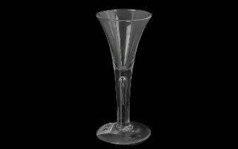 Georgian Wine Glass, drawn trumpet bowl, tear drop stem. Height 6.5''.