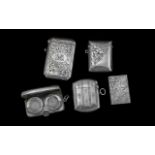 Collection of Four Silver Vesta Cases, various designs some engraved,