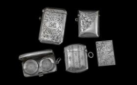 Collection of Four Silver Vesta Cases, various designs some engraved,