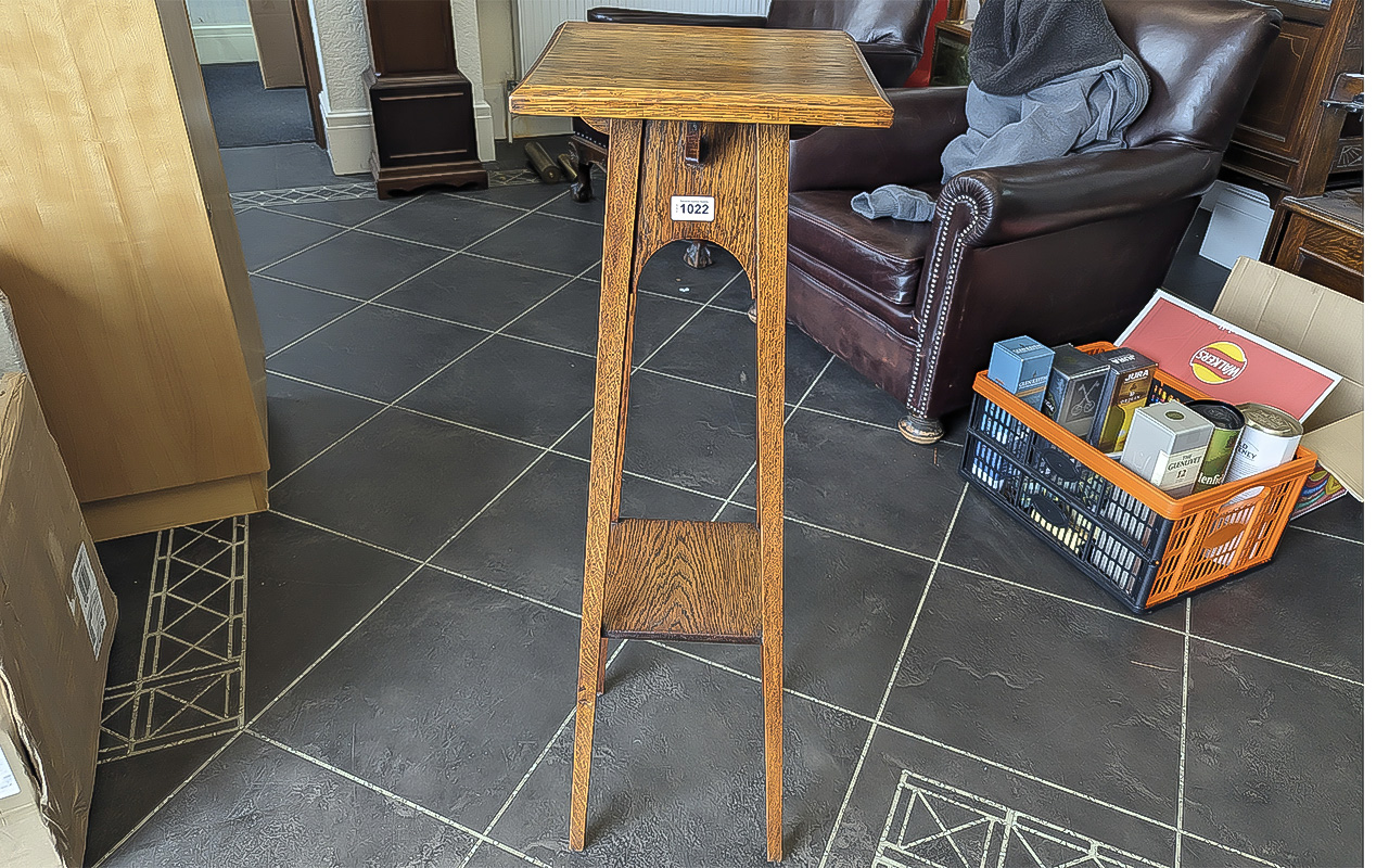 Oak Jardiniere / Plant Stand - Height 38''