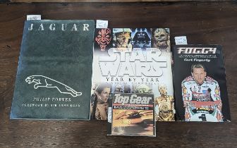 Carl Fogarty Signed Book 'Foggy', Jaguar book by Philip Porter, a Star Wars 'Year by Year a Visual