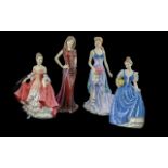 Royal Doulton Collection of Hand Painted Bone China Figures ( 4 ) ' Pretty Ladies Collection '