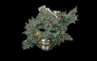 Ornamental Face Mask Wall Hanging 'Mascara Alcatraces', Model No. 2104. Modelled by Javier Arenas in