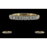 Ladies Attractive 9ct Gold Diamond set Half Eternity Ring. Full Hallmark To Interior of Shank.