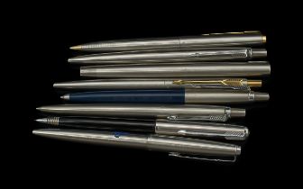 A Good Collection Of Vintage Parker Ballpoint Pens. 8 In Total. All In Good Condition.