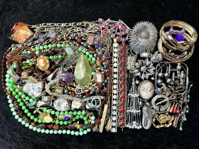 Box of Quality Costume Jewellery, comprising chains, brooches, pendants, bracelets, bangles,