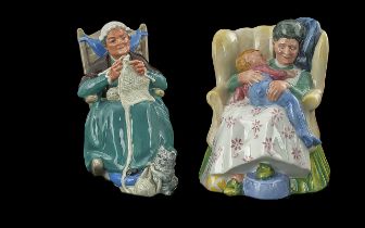 Royal Doulton Pair of Hand Painted Figures ( 2 ) Comprises 1/ Sweet Dreams, HN2380. Designer M.