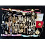 Collection of Ladies & Gent's Wristwatches, leather and bracelet straps, comprising Slazenger, Louis