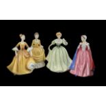 Royal Doulton Collection of Hand Painted Porcelain Figures ( 4 ) In Total. ' Pretty Ladies