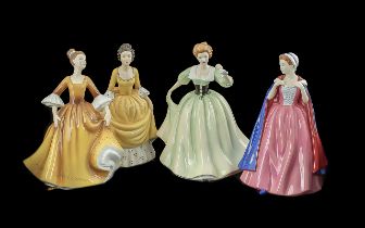 Royal Doulton Collection of Hand Painted Porcelain Figures ( 4 ) In Total. ' Pretty Ladies