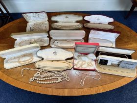 Collection of Assorted Vintage Pearls. To include various Lotus Simulated Pearls, some with silver