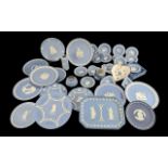 Collection of Wedgwood Blue Jasper Ware, including vase, Christmas plate 1969, Commemorative Co-op