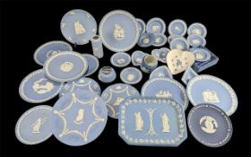 Collection of Wedgwood Blue Jasper Ware, including vase, Christmas plate 1969, Commemorative Co-op
