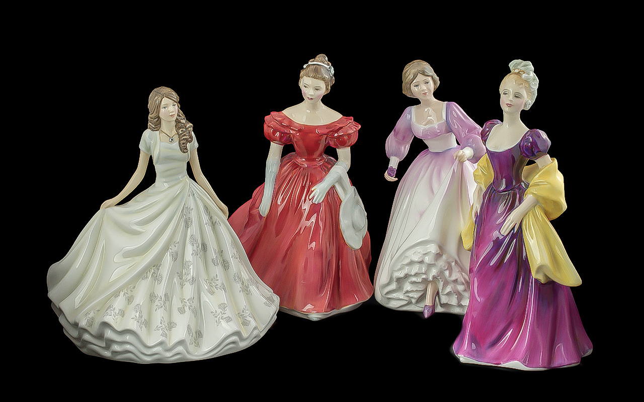Royal Doulton Collection of Hand Painted Figures ( 4 ) In Total. Comprises 1/ Ashley HN3420,