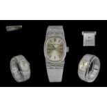 Bueche Girod - Excellent Quality 9ct White Gold Mechanical Bracelet Wrist Watch. Hallmark London