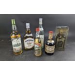 Collection of Spirits to include a Cointreau Gold, Weisser Rum, Ranchwood Bourbon, Drambuie, Linie