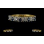 Ladies 18ct Gold Diamond and Sapphire Set Half Eternity Ring, marked 18ct gold to interior of shank,