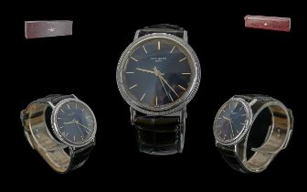 Patek Philippe Geneve Calatrava Gents 18ct White Gold Automatic Wrist Watch. c.1980's. Features Blue
