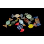 Collection of Murano Glass Sweets, nine in total, various colours.