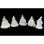 Collection of Five Figures, including Royal Worcester 'Debut', 'Queen of Hearts' and 'The First