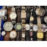 Collection of Ladies & Gentleman's Wristwatches, bracelet and leather straps, makes include
