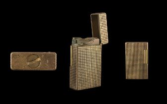 S.T.Dupont Paris Gold Plated Lighter - Circa 1960's. Pleasing Design. Weight 96.2 grams. Overall