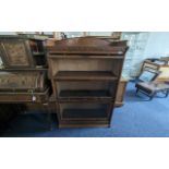 The Lebus Bookcase - Oak Three-Tier Barrister's Bookcase, typical form, glass fronted. Height