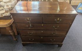 Mahogany Chest of Drawers, two short over three long graduated, bracket feet. Height 39.5'' x