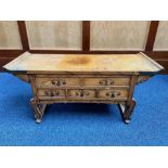 Chinese Style Small Chest of Five Drawers, in the form of an alter table. Height 14'' x width 30.5''