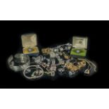 Mixed Lot of Silver & Costume Jewellery, including necklace and bracelet set, gold plated rings,