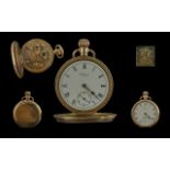 American Watch Co Waltham 17 Jewels PJ Bartlett Gold Filled Open Faced Keyless Pocket Watch,