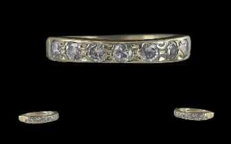 Ladies 18ct White Gold 7 Stone Diamond Set Ring - The Round Brilliant Cut Diamonds Of Good