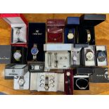 A Collection of Ladies & Gentleman's Wristwatches, mostly boxed to include Oskar Emil, Accurist,