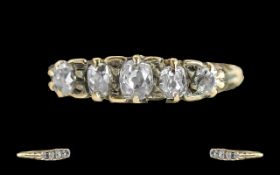 Antique Period 18ct Gold 5 Stone Diamond