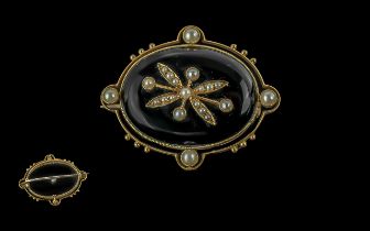 Victorian Period 15ct Gold Black Enamel