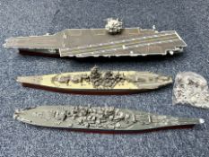 Three Model Battleships, comprising a mo
