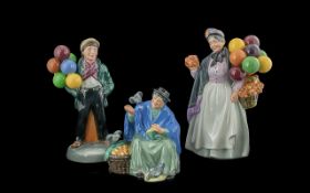 Royal Doulton Trio of Hand Painted Figur
