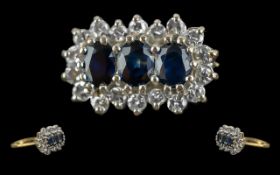 Ladies 18ct Gold Pleasing Sapphire and D