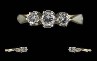 18ct Gold and Platinum 3 Stone Diamond S