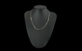 Silver 18" Necklace, set with a contempo