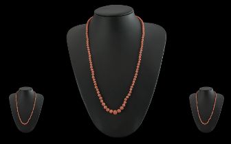 Vintage Coral Beaded Necklace of excelle