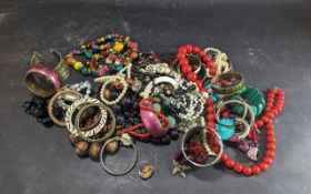 Box of Costume Jewellery, mostly beads,