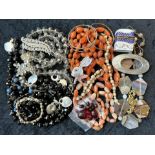 Large Collection of Costume Jewellery. stone set necklaces, brooches etc.