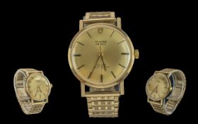 Tudor prince by Rolex 9ct gold - rotor self-winding gents wrist watch, case / dial marked 9.375.