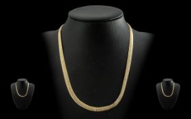 Ladies - 14ct Gold Well Designed and Stylish Necklace, marked 14ct, with lobster claw clasp, silky