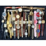 Collection of Ladies & Gentleman's Wristwatches, leather and bracelet straps, makes include Limit,