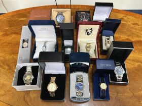 A Collection of Assorted Boxed Wrist Watches Jaques Farel, Rotary, Pulsar, Slazenger, Sekonda etc